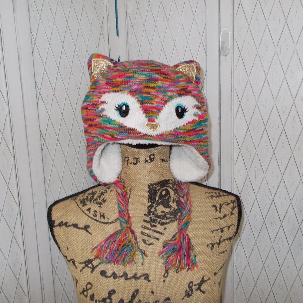 Trapper Style Knit Animal Hat